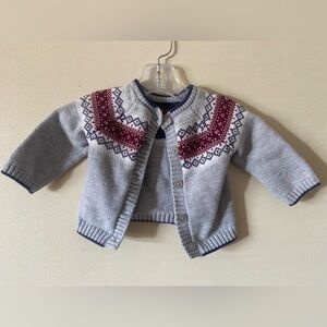Mayoral Gray and Burgundy Kids Sweater